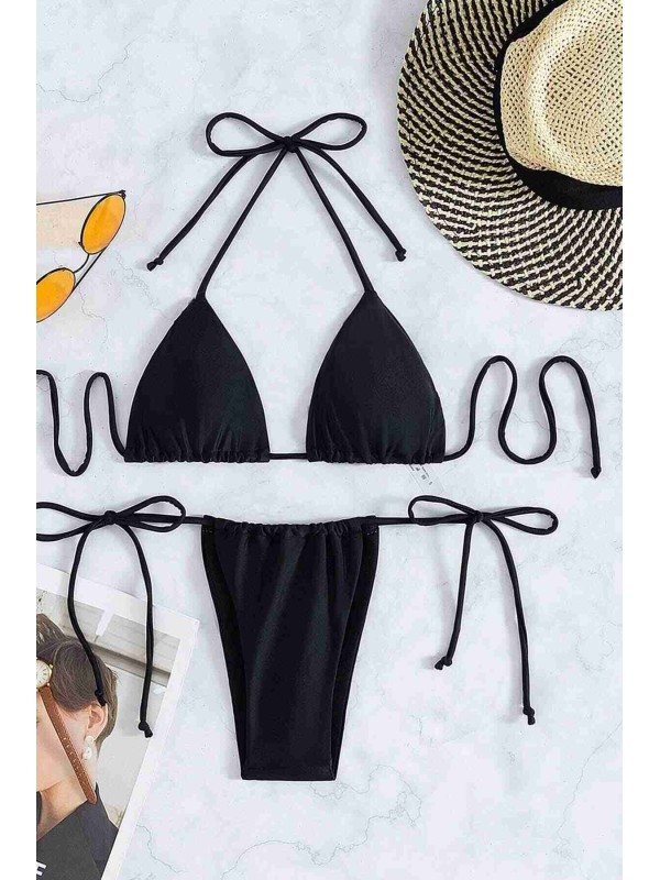  Brezilya Model Bağlamalı Bikini Altı Siyah 