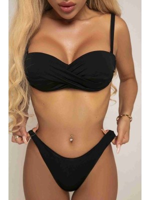  Brezilyan Şık Bikini Altı Siyah 
