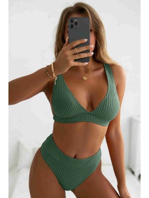  Özel Kumaş Yüksel Bel Bikini Altı Yeşil 