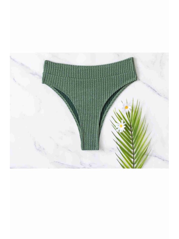  Özel Kumaş Yüksel Bel Bikini Altı Yeşil 