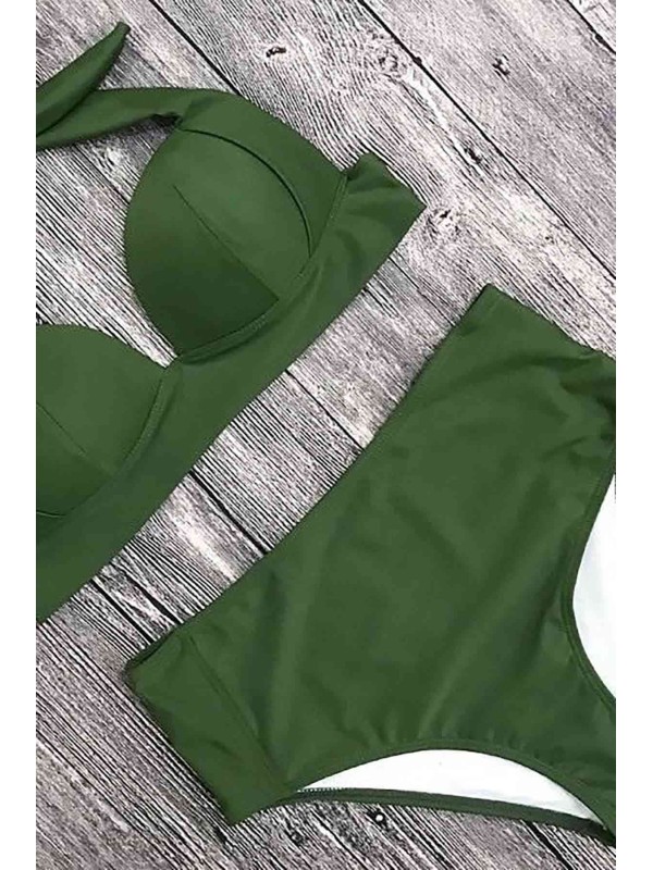  Yeşil Yüksek Bel Bikini Takım 